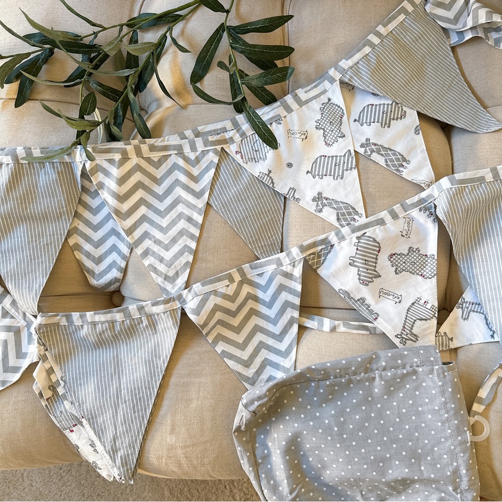 Two Baby Naartjie Elephant Cotton Bunting Flags